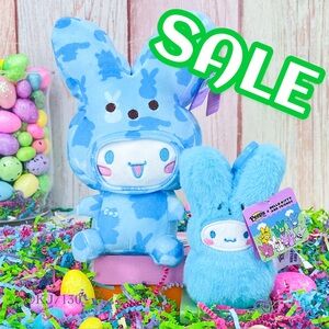 Easter Sanrio Cinnamoroll x Peeps Bunny Plush Bundle Set 9” & Backpack Clip NWT